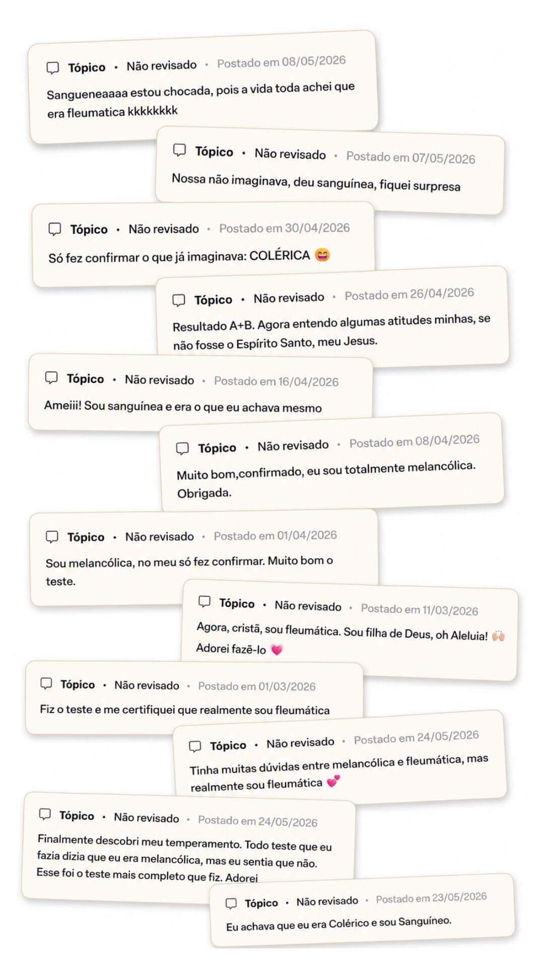 Depoimentos reais de quem já fez o Teste de Temperamentos